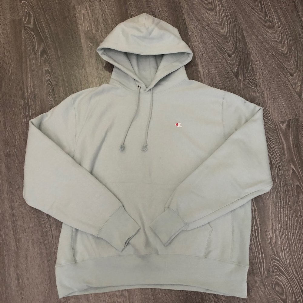 Champion UO Reverse Weave Vintage Hoodie Mens Size L Light Mint Green RARE